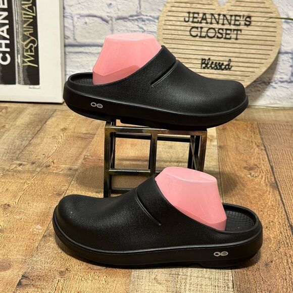 OOFOS OOcloog Recovery Slip On Clogs Comfort Black M9 W11 - Picture 4 of 12